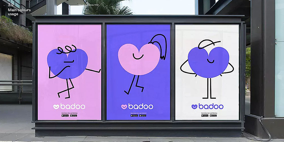 【大連壹鳴設計】知名約會交友社交平臺Badoo再次更換新LOGO設計