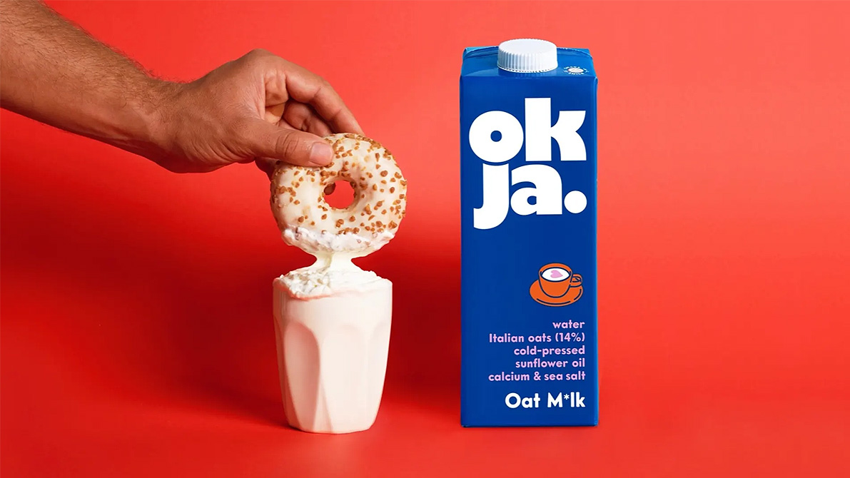 【大連壹鳴設計】OKJA是一種直口燕麥M * lk，具有與之匹配的包裝設計